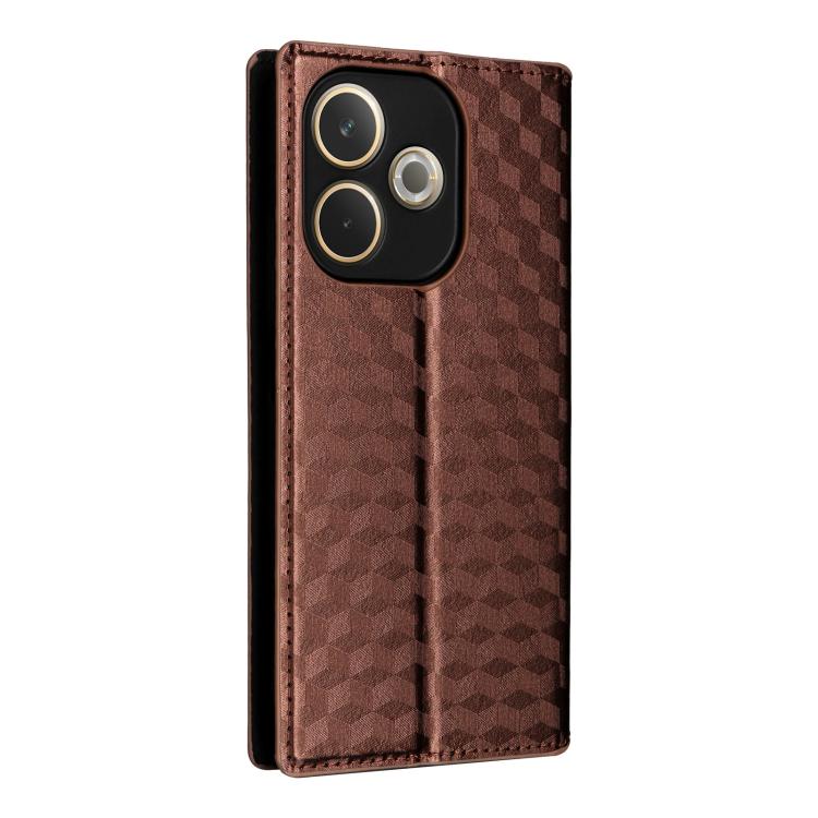 For OPPO A5 Pro 5G Global Cubic Grid Texture Flip Leather Phone Case