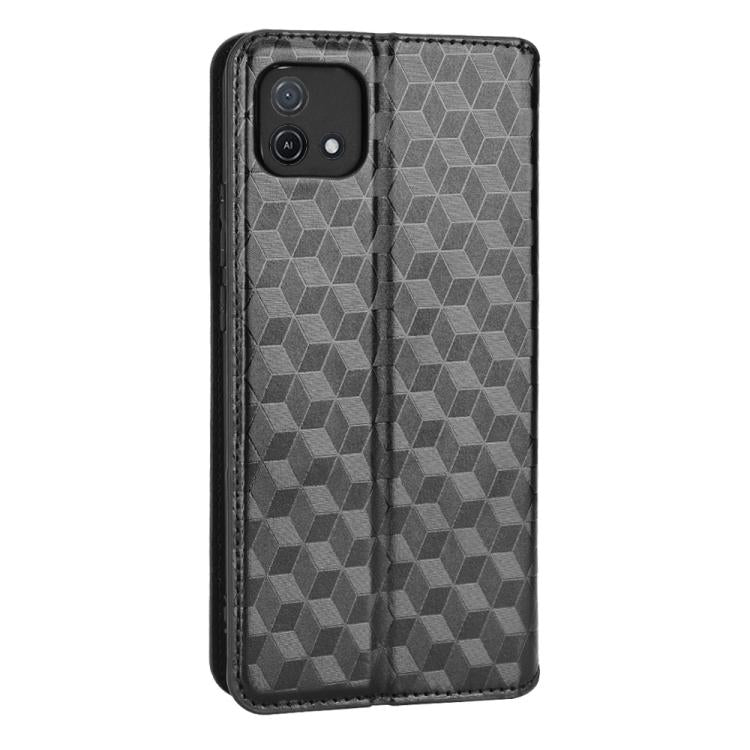 For OPPO A16K / A16e Cubic Grid Texture Flip Leather Phone Case