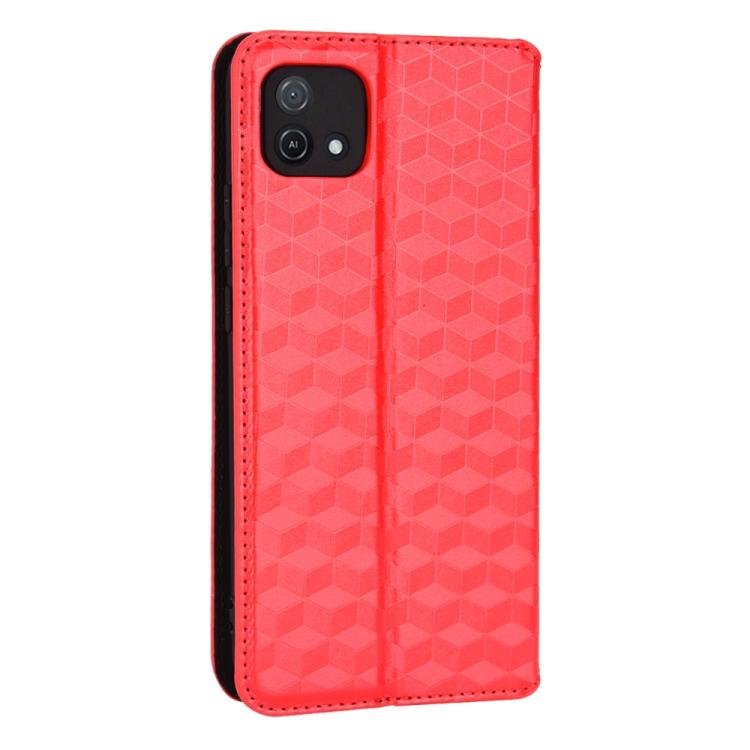 For OPPO A16K / A16e Cubic Grid Texture Flip Leather Phone Case