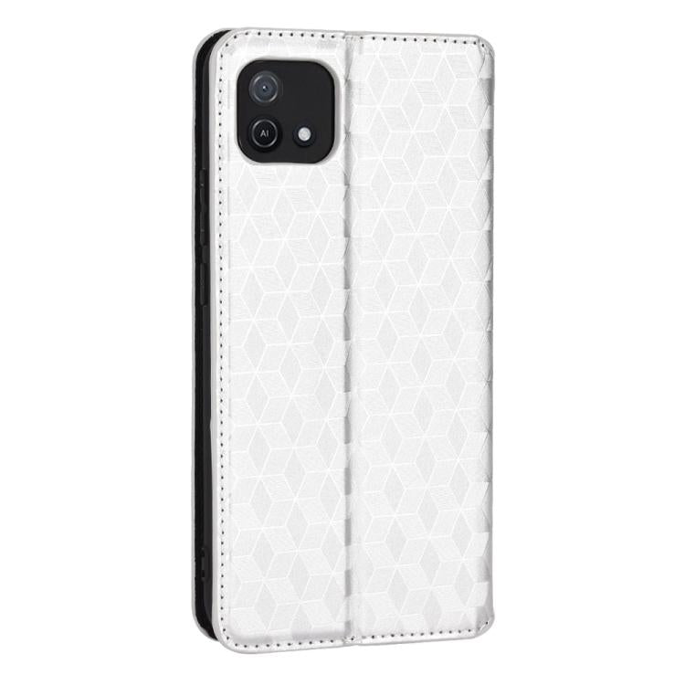 For OPPO A16K / A16e Cubic Grid Texture Flip Leather Phone Case