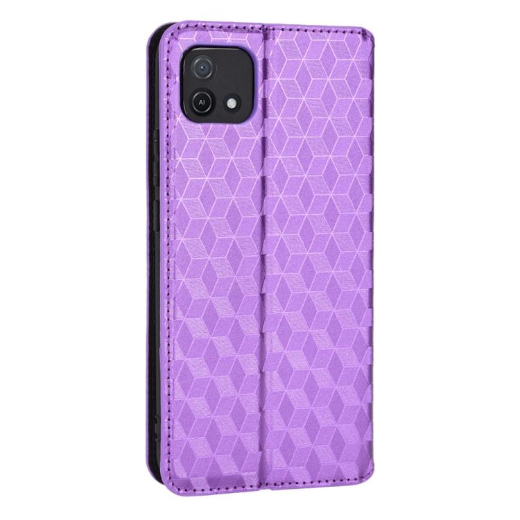For OPPO A16K / A16e Cubic Grid Texture Flip Leather Phone Case
