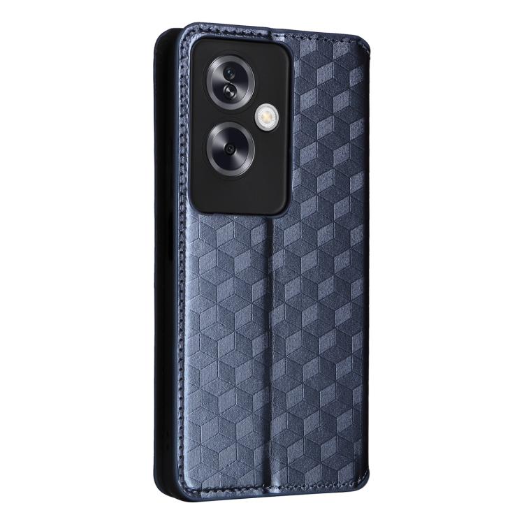 For OPPO A79 5G / A2 5G Cubic Grid Texture Flip Leather Phone Case