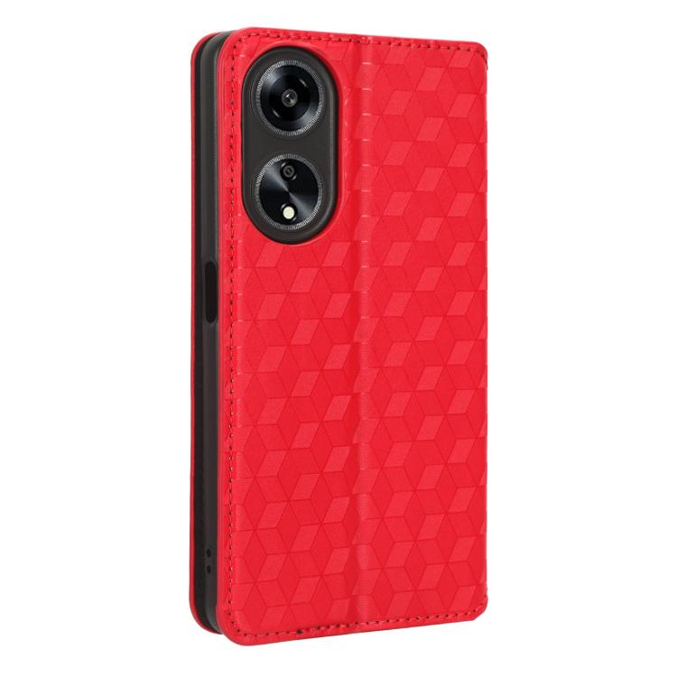 For OPPO A98 5G / F23 5G / A1 5G Cubic Grid Texture Flip Leather Phone Case