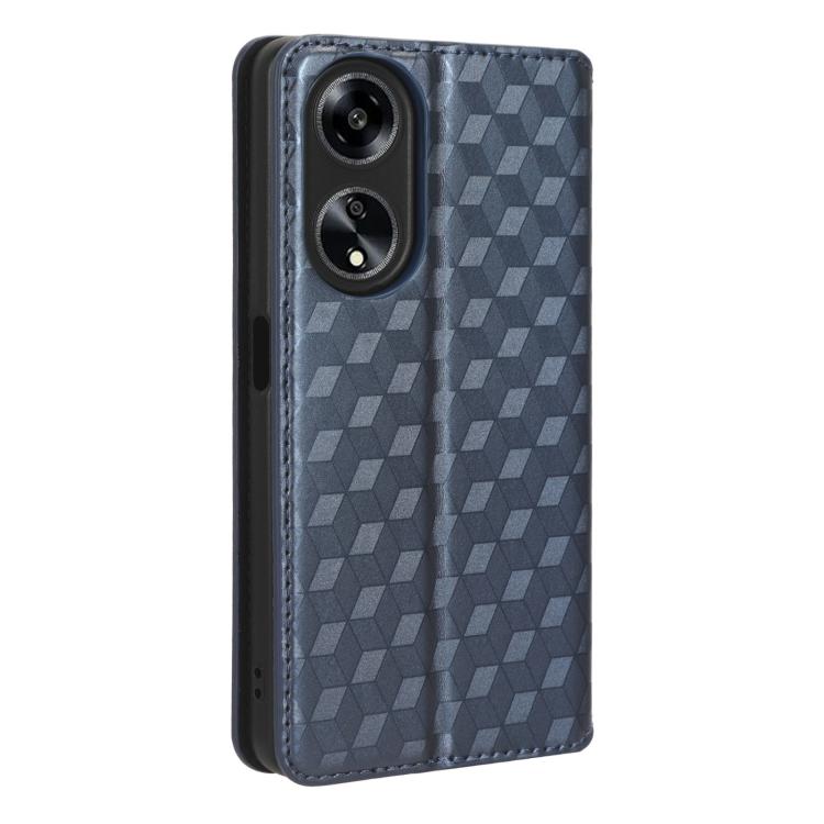 For OPPO A98 5G / F23 5G / A1 5G Cubic Grid Texture Flip Leather Phone Case