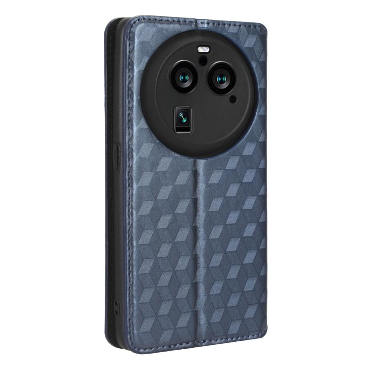 For OPPO Find X6 Pro Cubic Grid Texture Flip Leather Phone Case
