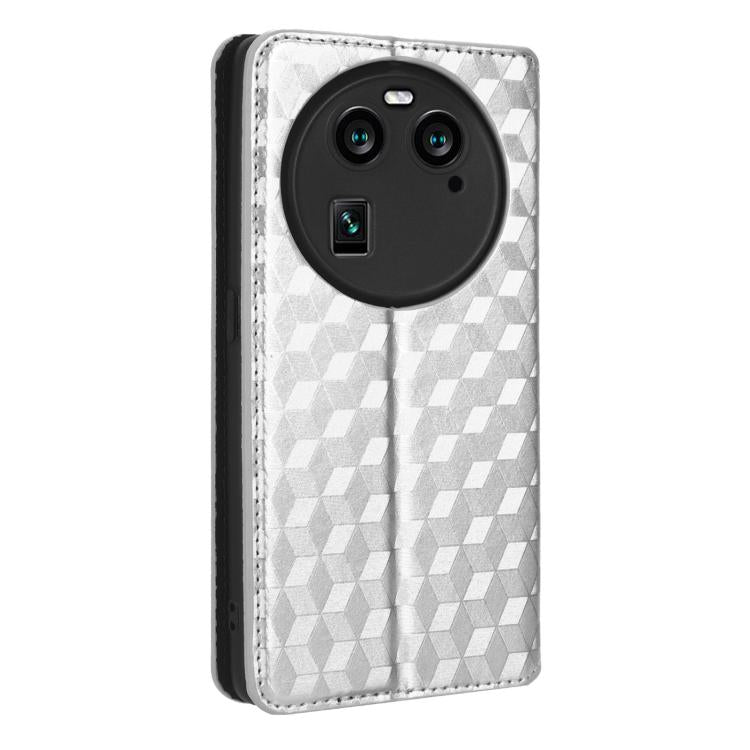 For OPPO Find X6 Cubic Grid Texture Flip Leather Phone Case