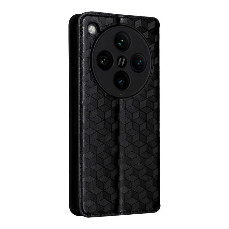 For OPPO Find X8 Pro 5G Cubic Grid Texture Flip Leather Phone Case