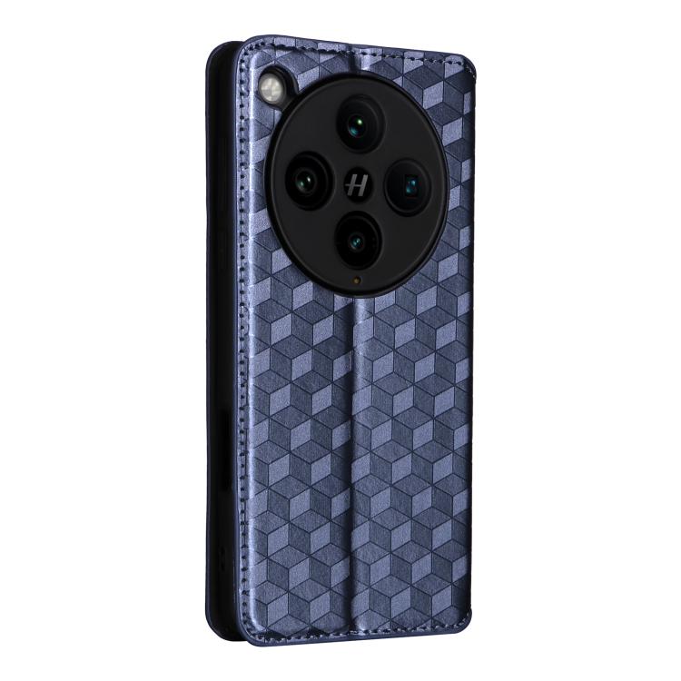 For OPPO Find X8 Pro 5G Cubic Grid Texture Flip Leather Phone Case