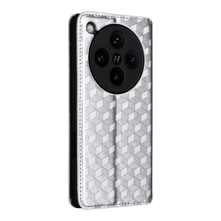 For OPPO Find X8 Pro 5G Cubic Grid Texture Flip Leather Phone Case