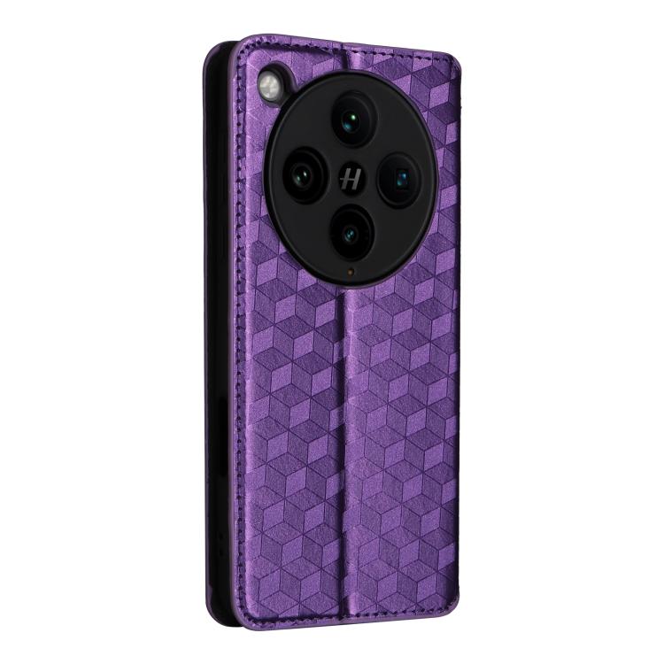 For OPPO Find X8 Pro 5G Cubic Grid Texture Flip Leather Phone Case
