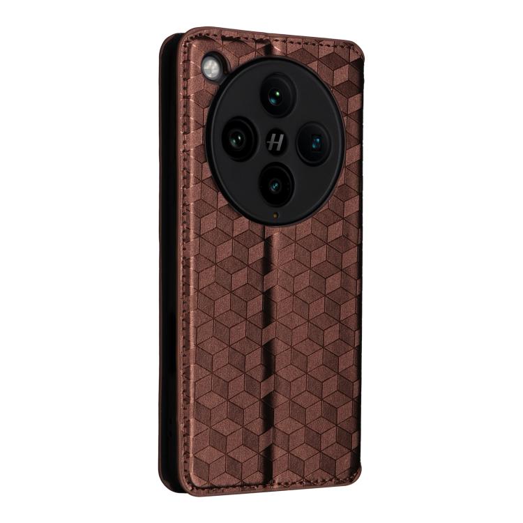 For OPPO Find X8 Pro 5G Cubic Grid Texture Flip Leather Phone Case