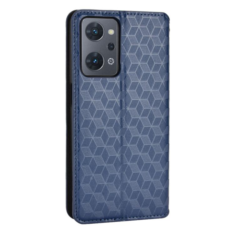 For OPPO Reno9 A Cubic Grid Texture Flip Leather Phone Case