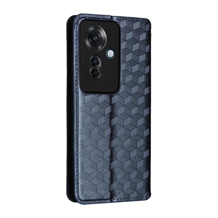 For OPPO Reno11 F 5G / F25 Pro 5G Cubic Grid Texture Flip Leather Phone Case