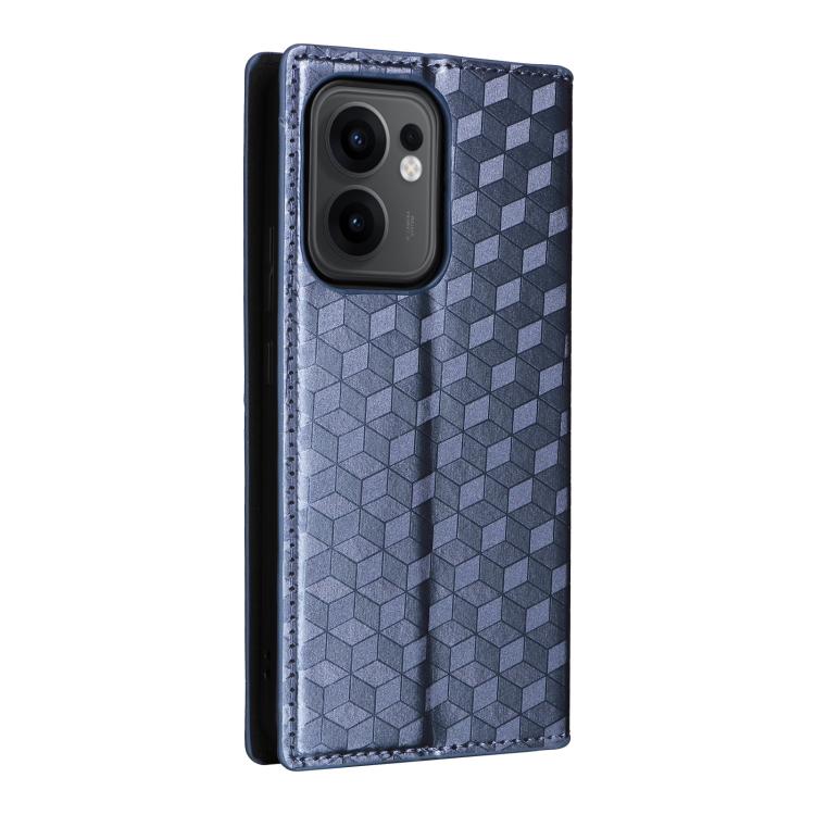 For OPPO Reno13 F 4G / 5G Cubic Grid Texture Flip Leather Phone Case