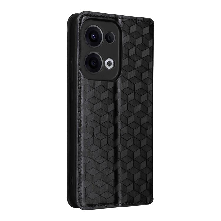 For OPPO Reno13 5G Cubic Grid Texture Flip Leather Phone Case
