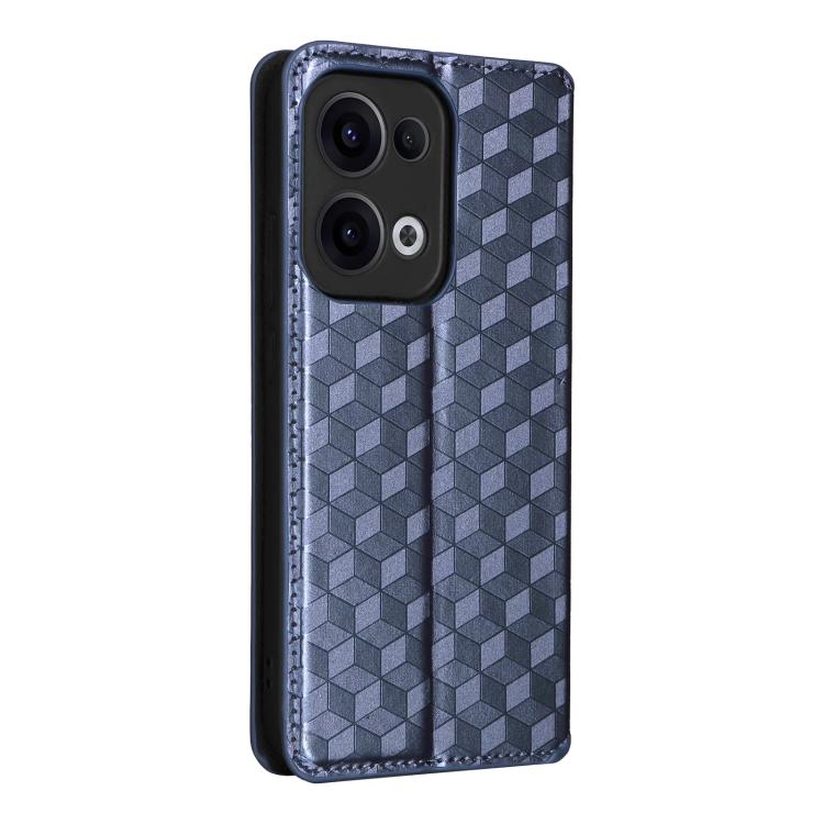 For OPPO Reno13 5G Cubic Grid Texture Flip Leather Phone Case