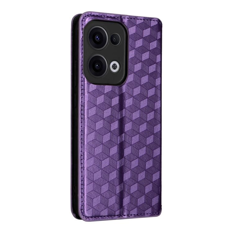 For OPPO Reno13 5G Cubic Grid Texture Flip Leather Phone Case