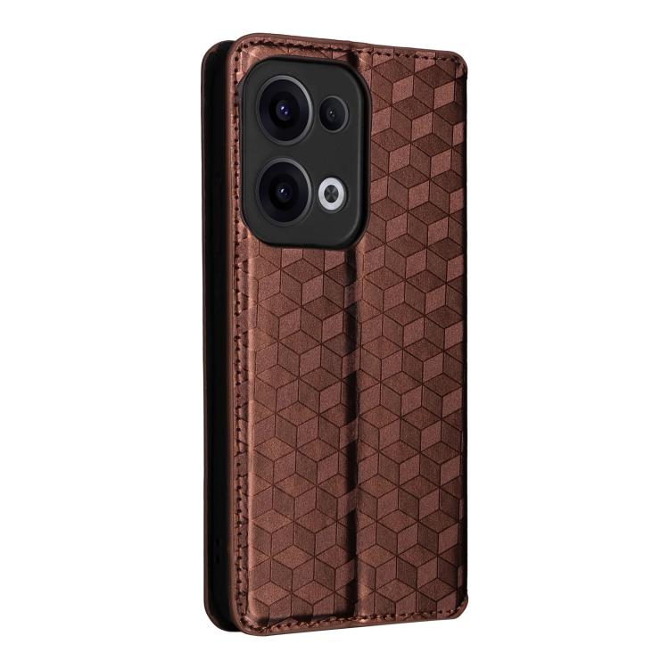 For OPPO Reno13 5G Cubic Grid Texture Flip Leather Phone Case