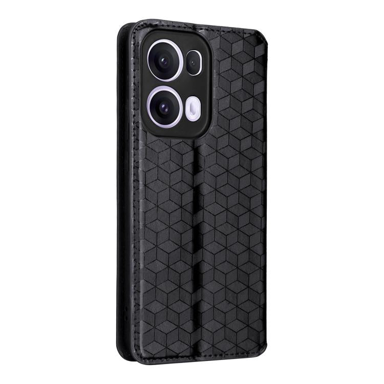 For OPPO Reno13 Pro 5G Cubic Grid Texture Flip Leather Phone Case