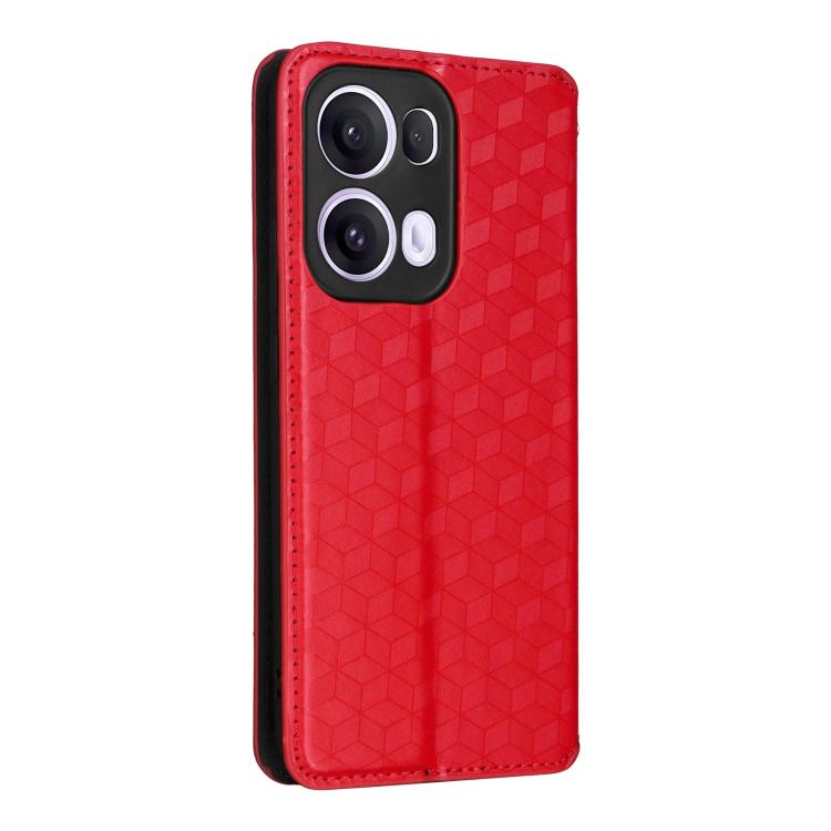 For OPPO Reno13 Pro 5G Cubic Grid Texture Flip Leather Phone Case