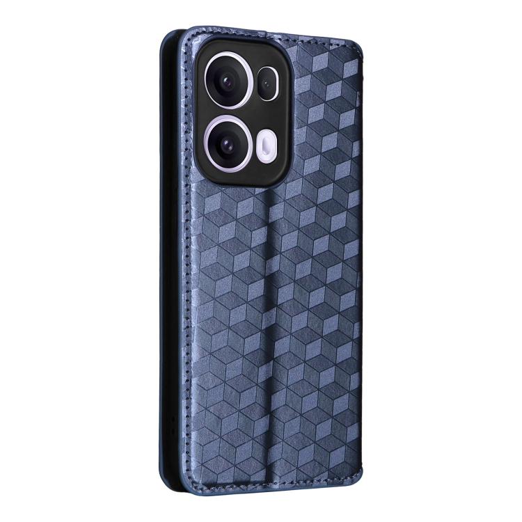 For OPPO Reno13 Pro 5G Cubic Grid Texture Flip Leather Phone Case