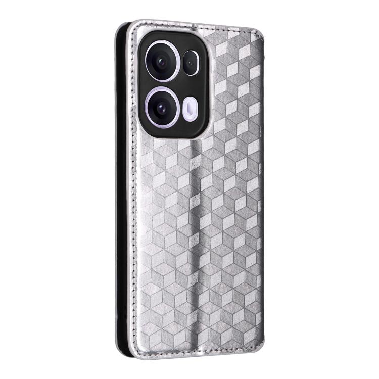 For OPPO Reno13 Pro 5G Cubic Grid Texture Flip Leather Phone Case