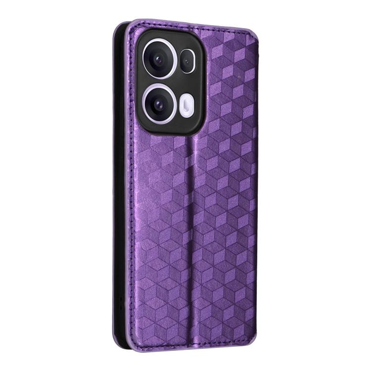 For OPPO Reno13 Pro 5G Cubic Grid Texture Flip Leather Phone Case