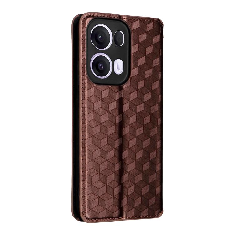 For OPPO Reno13 Pro 5G Cubic Grid Texture Flip Leather Phone Case