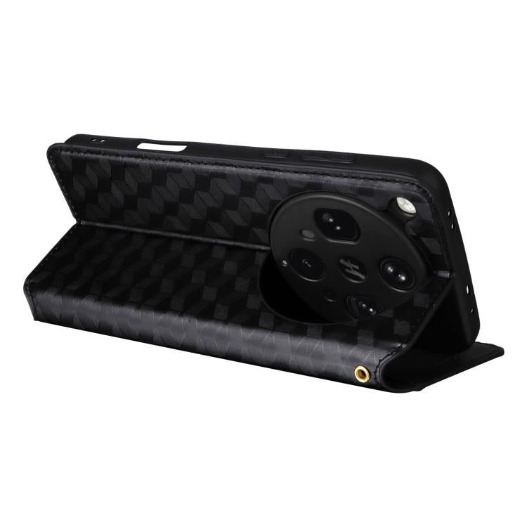 For OPPO Find X8 Ultra 5G Cubic Grid Texture Flip Leather Phone Case