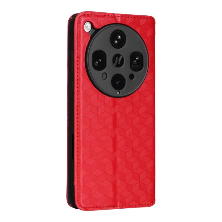 For OPPO Find X8 Ultra 5G Cubic Grid Texture Flip Leather Phone Case