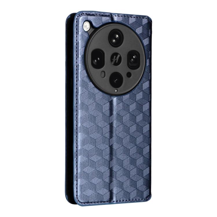 For OPPO Find X8 Ultra 5G Cubic Grid Texture Flip Leather Phone Case