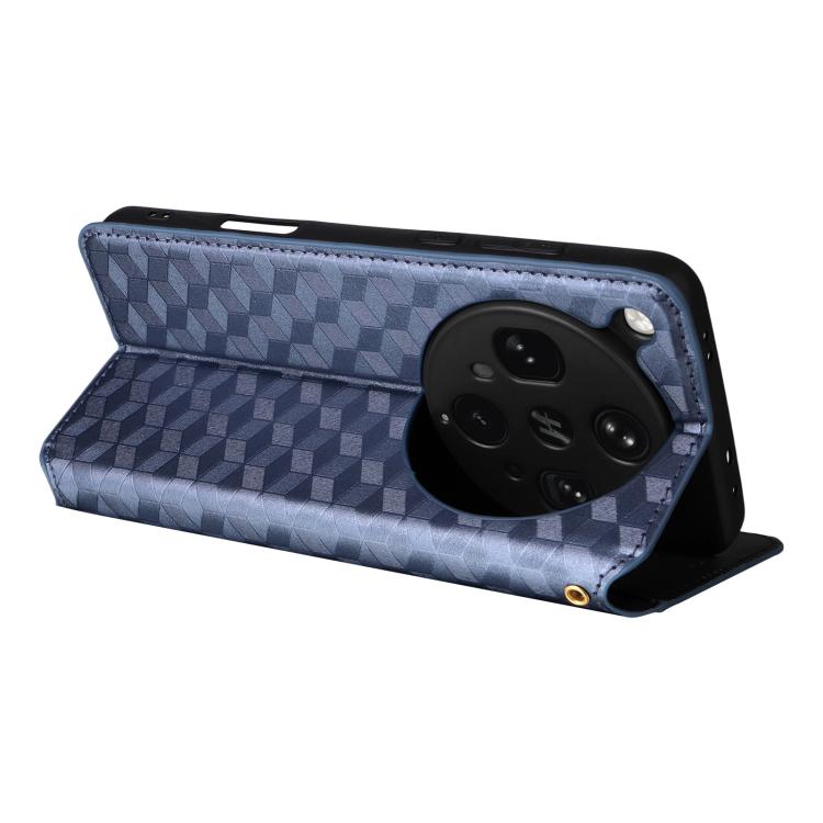 For OPPO Find X8 Ultra 5G Cubic Grid Texture Flip Leather Phone Case