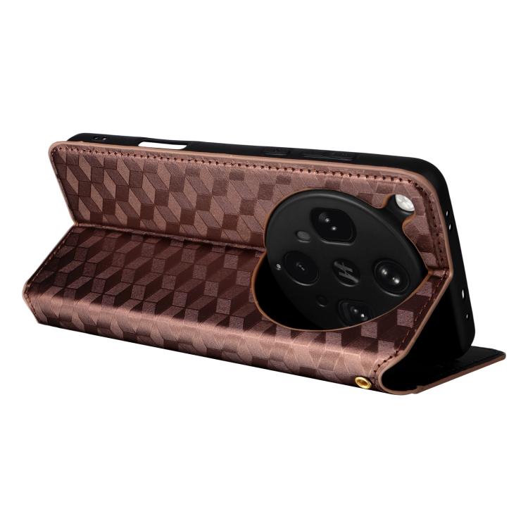For OPPO Find X8 Ultra 5G Cubic Grid Texture Flip Leather Phone Case