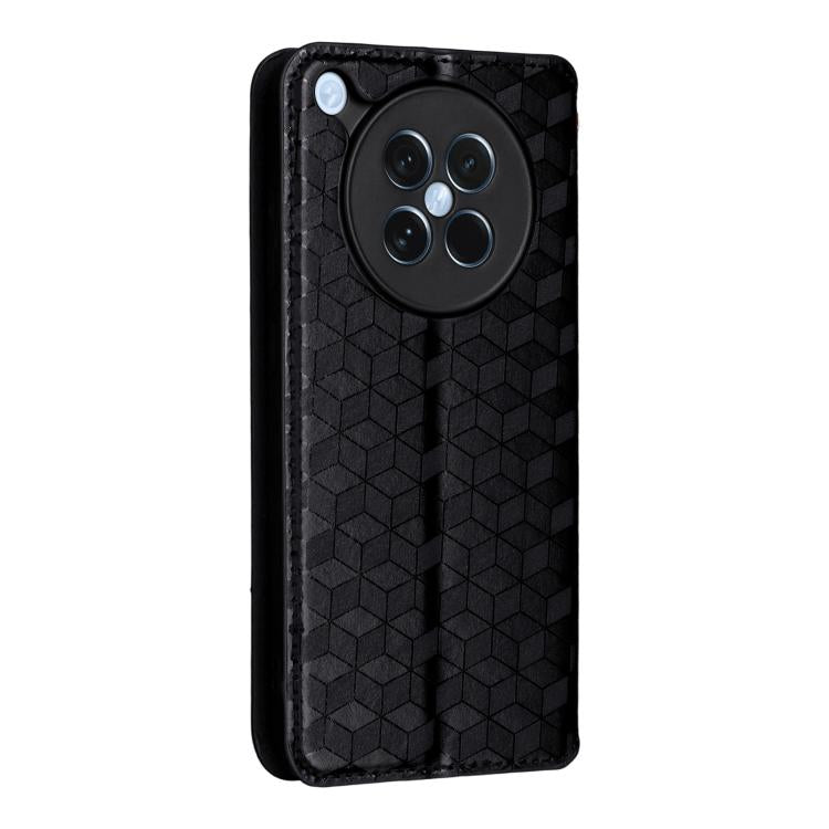 For OPPO Find X8s 5G Cubic Grid Texture Flip Leather Phone Case