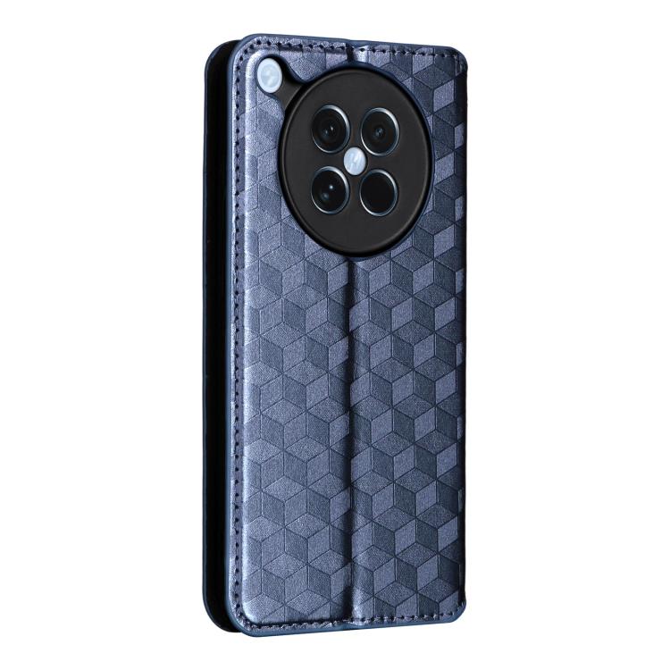 For OPPO Find X8s 5G Cubic Grid Texture Flip Leather Phone Case