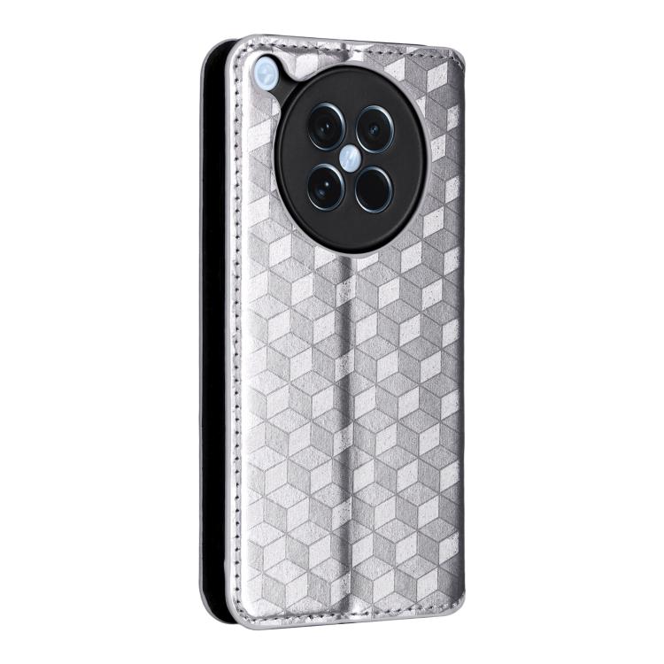 For OPPO Find X8s 5G Cubic Grid Texture Flip Leather Phone Case