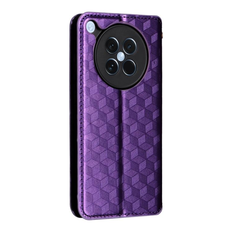 For OPPO Find X8s 5G Cubic Grid Texture Flip Leather Phone Case