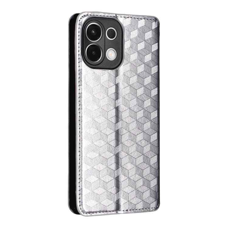 For OPPO K13 5G / K13X 5G / K12S 5G Cubic Grid Texture Flip Leather Phone Case