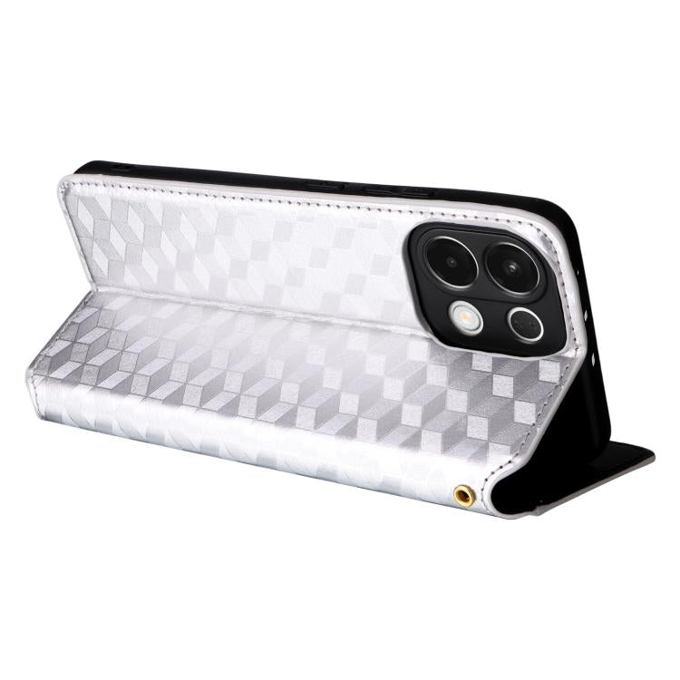 For OPPO K13 5G / K13X 5G / K12S 5G Cubic Grid Texture Flip Leather Phone Case