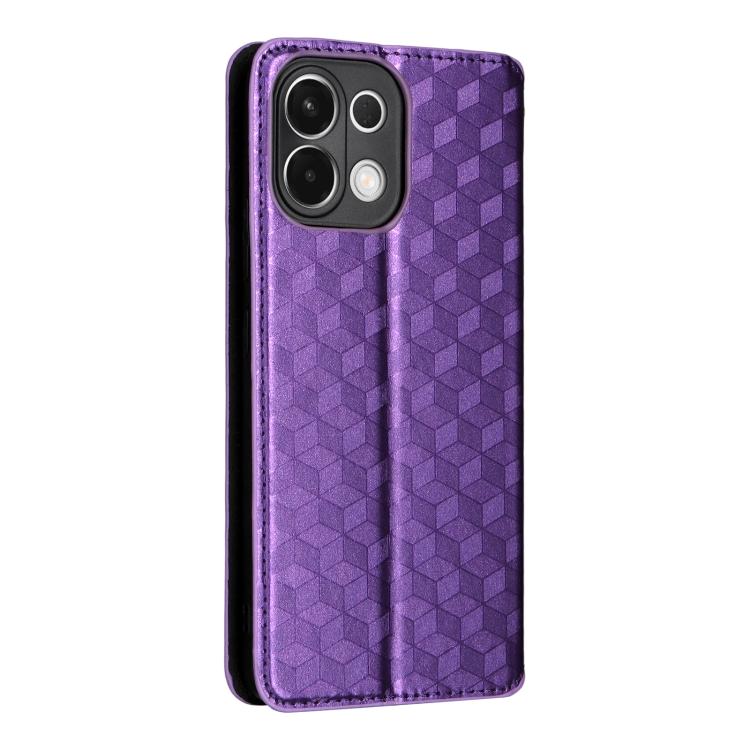 For OPPO K13 5G / K13X 5G / K12S 5G Cubic Grid Texture Flip Leather Phone Case