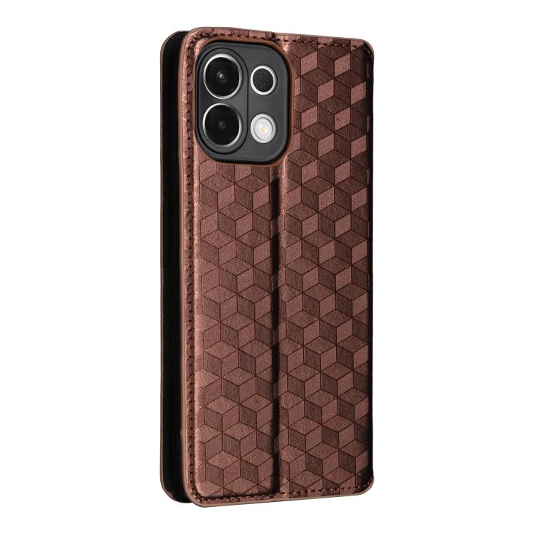 For OPPO K13 5G / K13X 5G / K12S 5G Cubic Grid Texture Flip Leather Phone Case