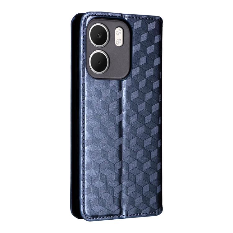 For OPPO A5x 5G / 4G Global Cubic Grid Texture Flip Leather Phone Case