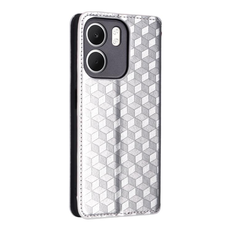 For OPPO A5x 5G / 4G Global Cubic Grid Texture Flip Leather Phone Case