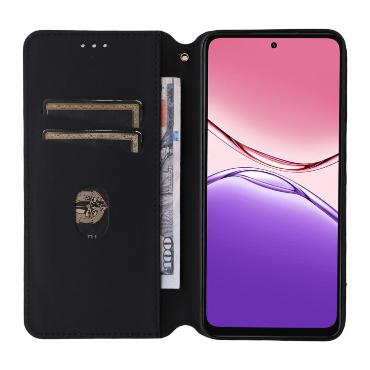 For OPPO A5x 5G / 4G Global Cubic Grid Texture Flip Leather Phone Case