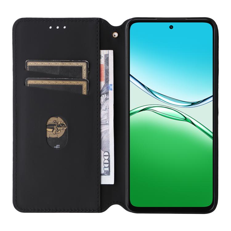 For OPPO A5 5G / 4G Global / A5M Cubic Grid Texture Flip Leather Phone Case