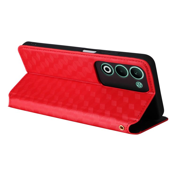 For OPPO A5 5G / 4G Global / A5M Cubic Grid Texture Flip Leather Phone Case