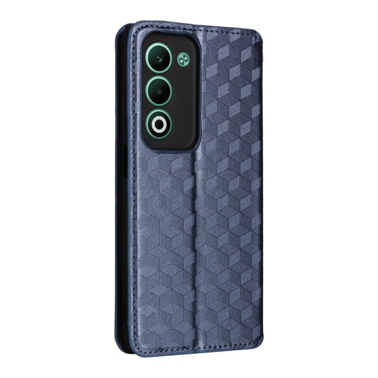 For OPPO A5 5G / 4G Global / A5M Cubic Grid Texture Flip Leather Phone Case