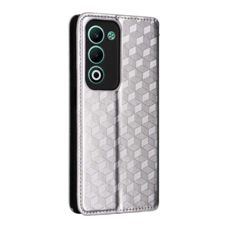 For OPPO A5 5G / 4G Global / A5M Cubic Grid Texture Flip Leather Phone Case