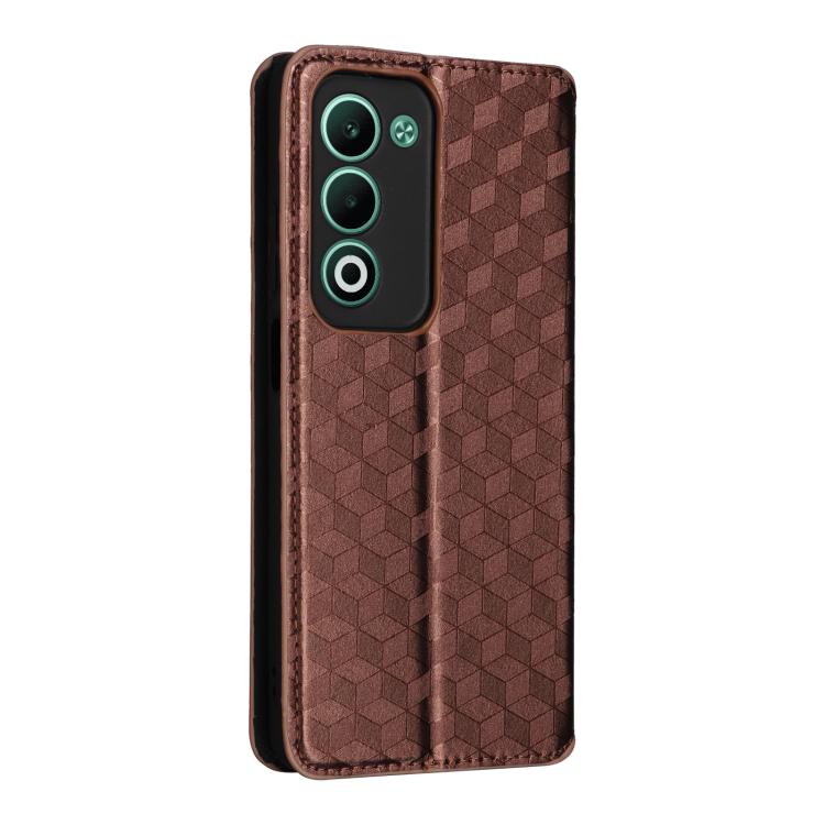 For OPPO A5 5G / 4G Global / A5M Cubic Grid Texture Flip Leather Phone Case