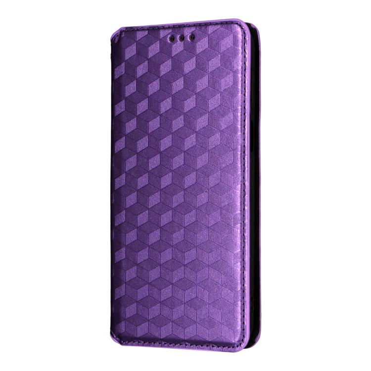 For OPPO Reno14 Pro Global Cubic Grid Texture Flip Leather Phone Case